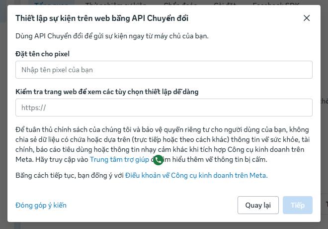 Màn hình đặt tên cho pixel