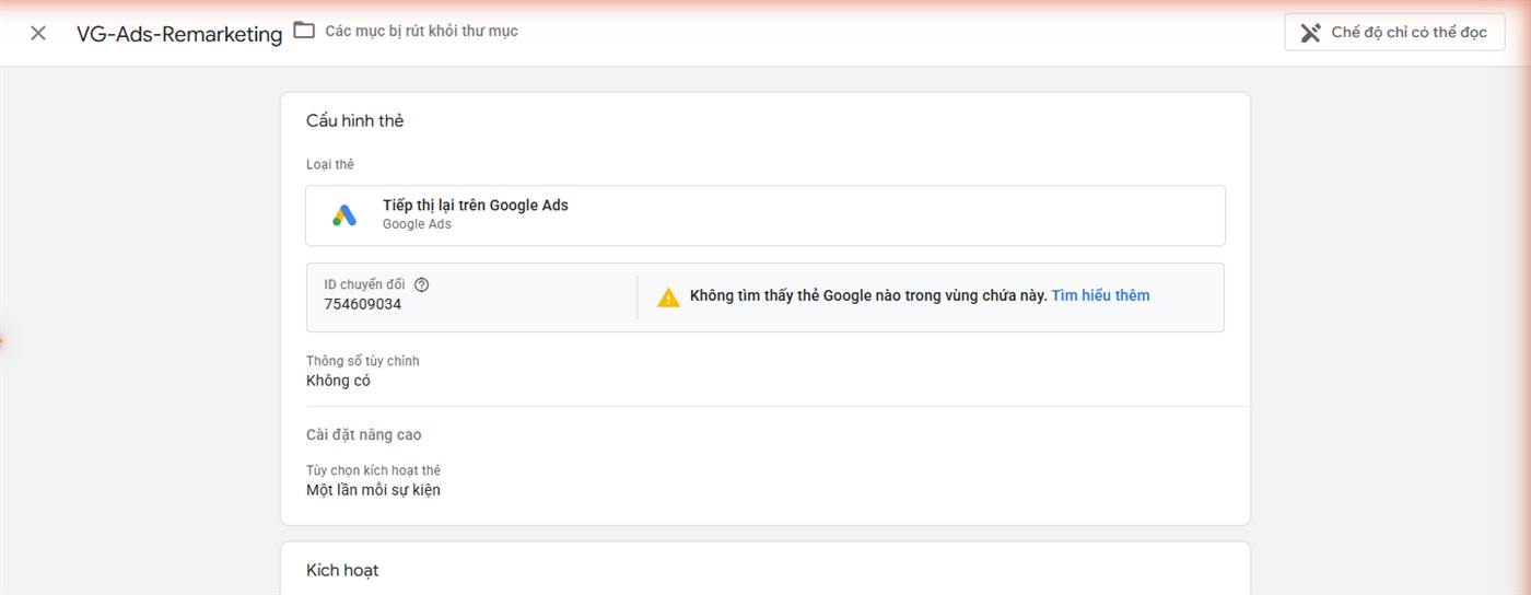 Thẻ Tiếp thị lại trên Google Ads